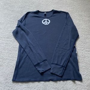 Adorable “Peace” thermal long sleeved tee shirt